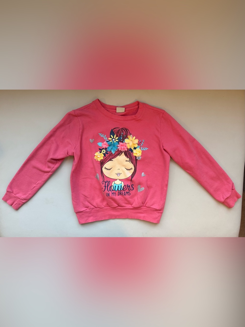 Girls' Pink Floral Dream Graphic Sweatshirt
